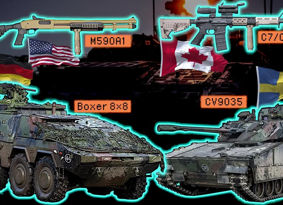 Отделение и взвод голландской мотопехоты на БМП CV90 и ББМ Boxer.</p>
<p>Структура и вооружение